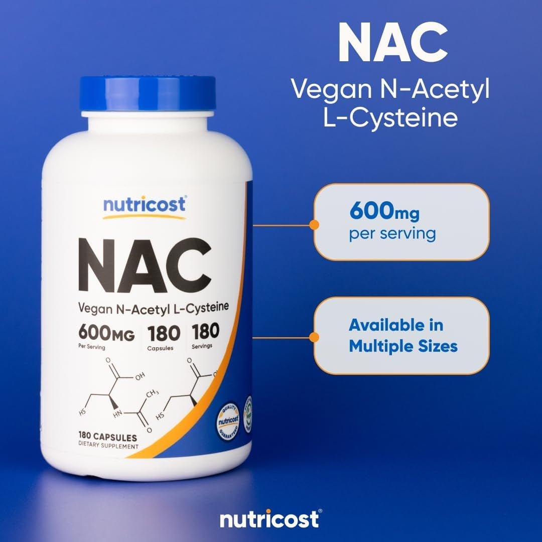 Nac 600 Mg 180 Capsulas Nutricost
