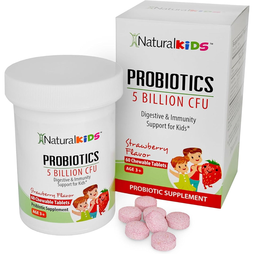Probioticos Para Niños 5 Billones CFU 60 Tabletas Masticables Natural Slim
