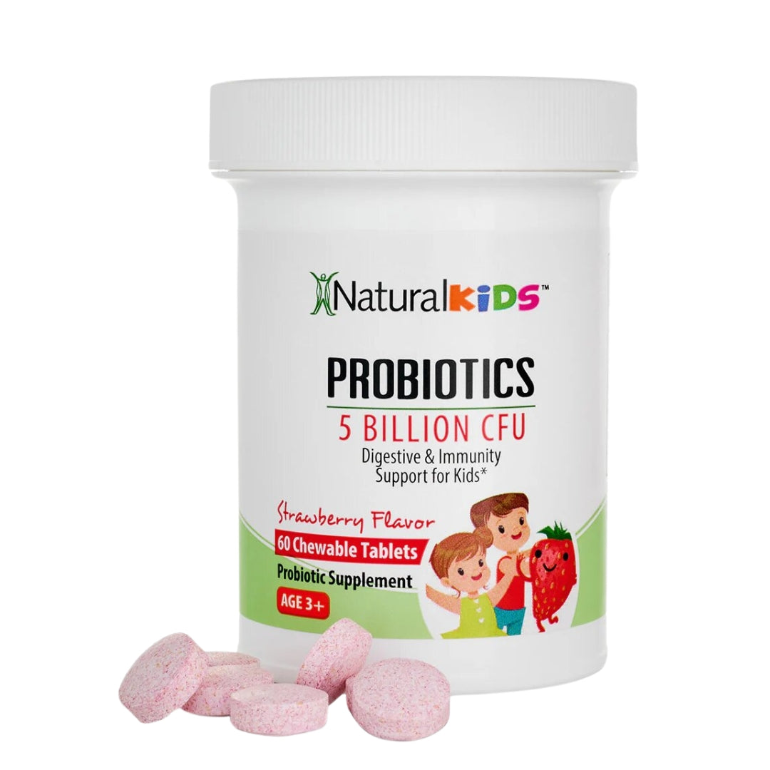 Probioticos Para Niños 5 Billones CFU 60 Tabletas Masticables Natural Slim