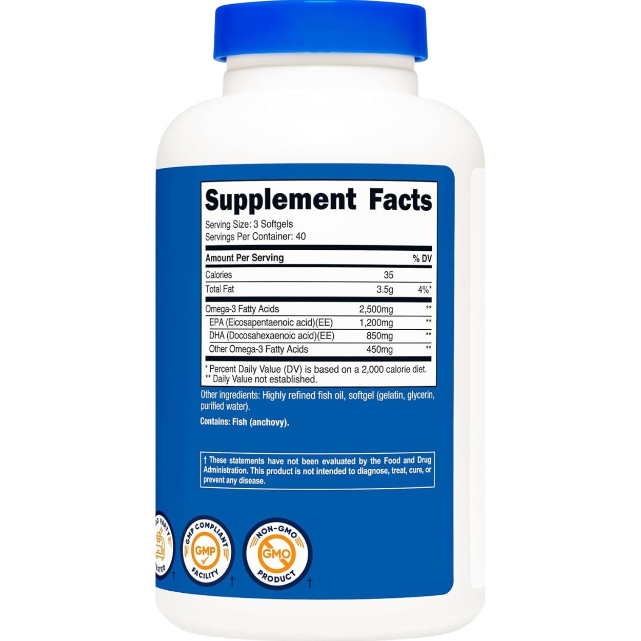 Omega 3 2500 Mg 120 Softgels Nutricost