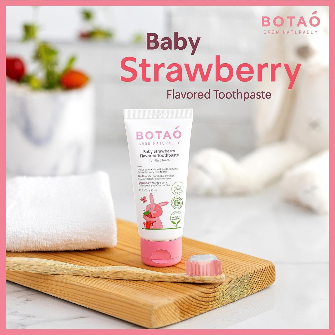 Pasta De Dientes Baby Strawberry Toothpaste Sin Fluor 50 Ml Botao