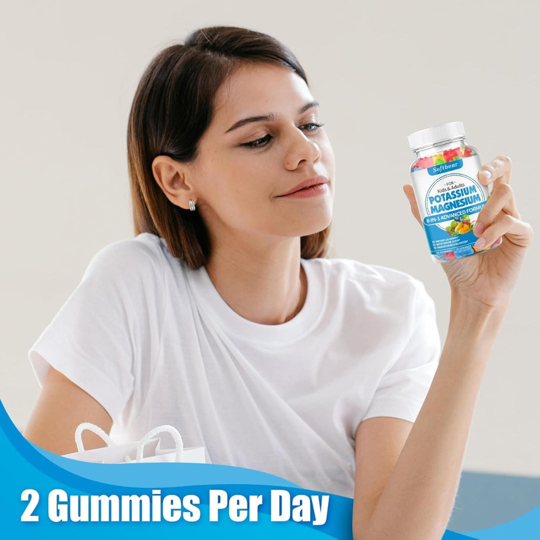 Potasio y Magnesio 8en1 Sin Azucar 60 Gomitas Softbear
