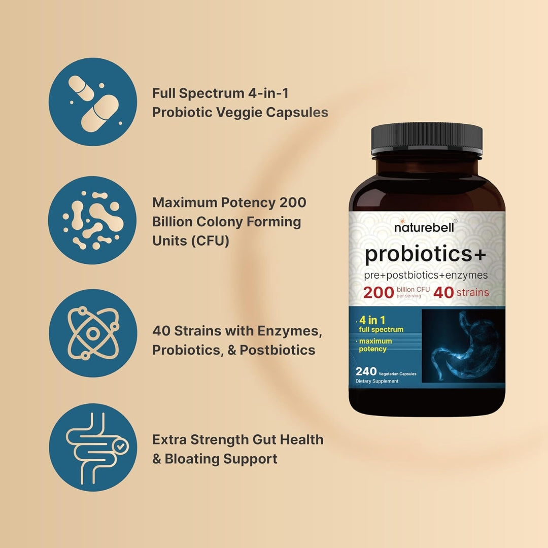 Probioticos 200 Billones 40 Cepas 240 Capsulas Naturebell