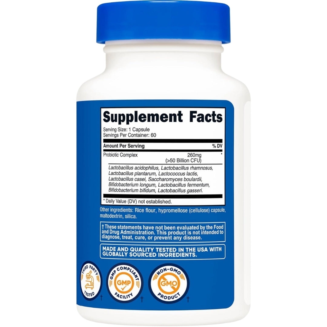 Probióticos 50 Billones Ufc 60 Capsulas Nutricost