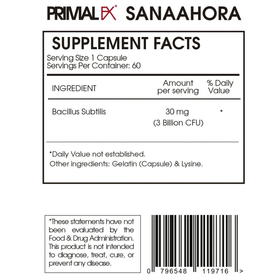 Probioticos Bacillus Subtilis 60 Capsulas Primal Fx