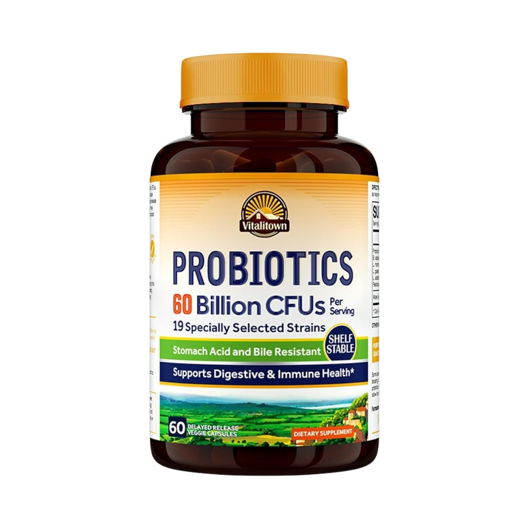 Probioticos Con Prebioticos y Enzimas Digestivas 60 Billones 19 Cepas 60 Capsulas Vitalitown