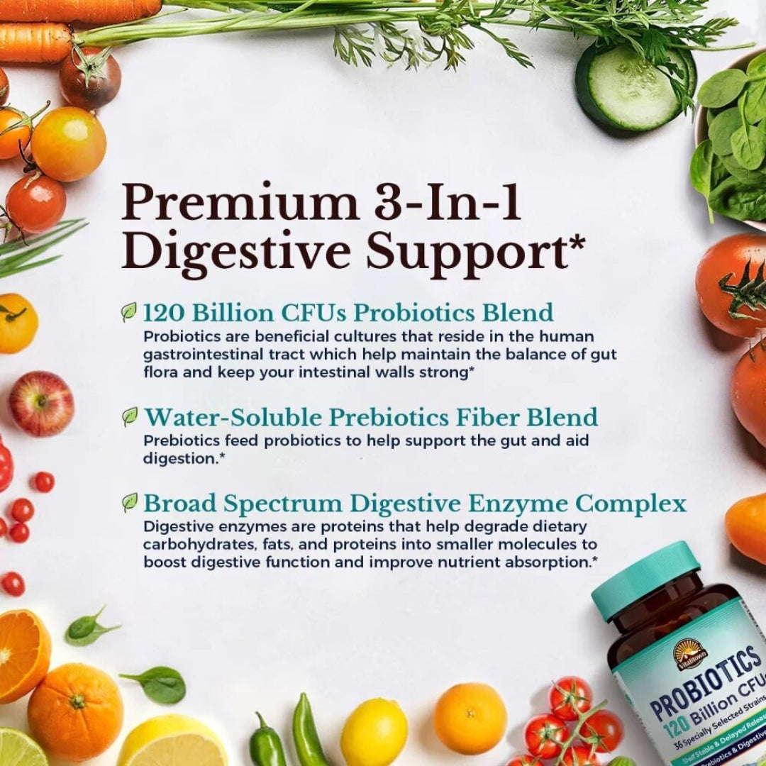Probioticos Con Enzimas Digestivas 120 Billones 36 Cepas 30 Capsulas Vitalitown