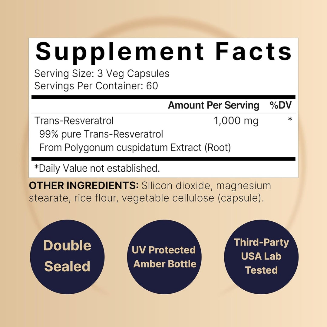 Resveratrol 1000 Mg 180 Capsulas Naturebell