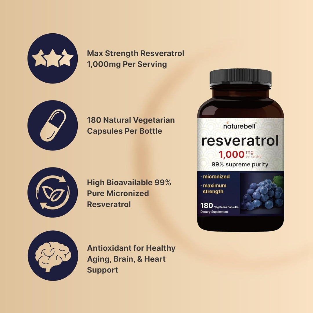 Resveratrol 1000 Mg 180 Capsulas Naturebell
