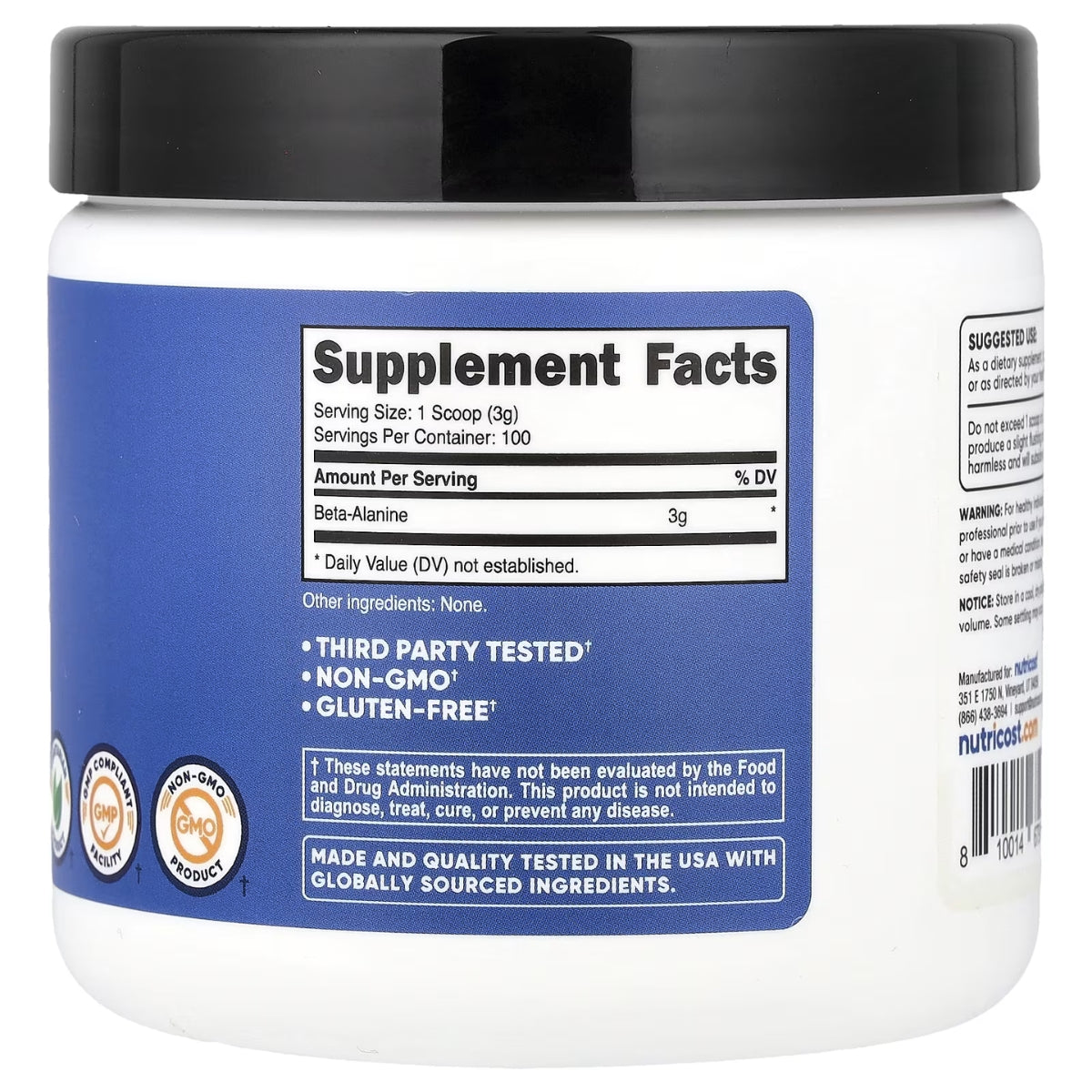 Beta Alanine 300gr Nutricost