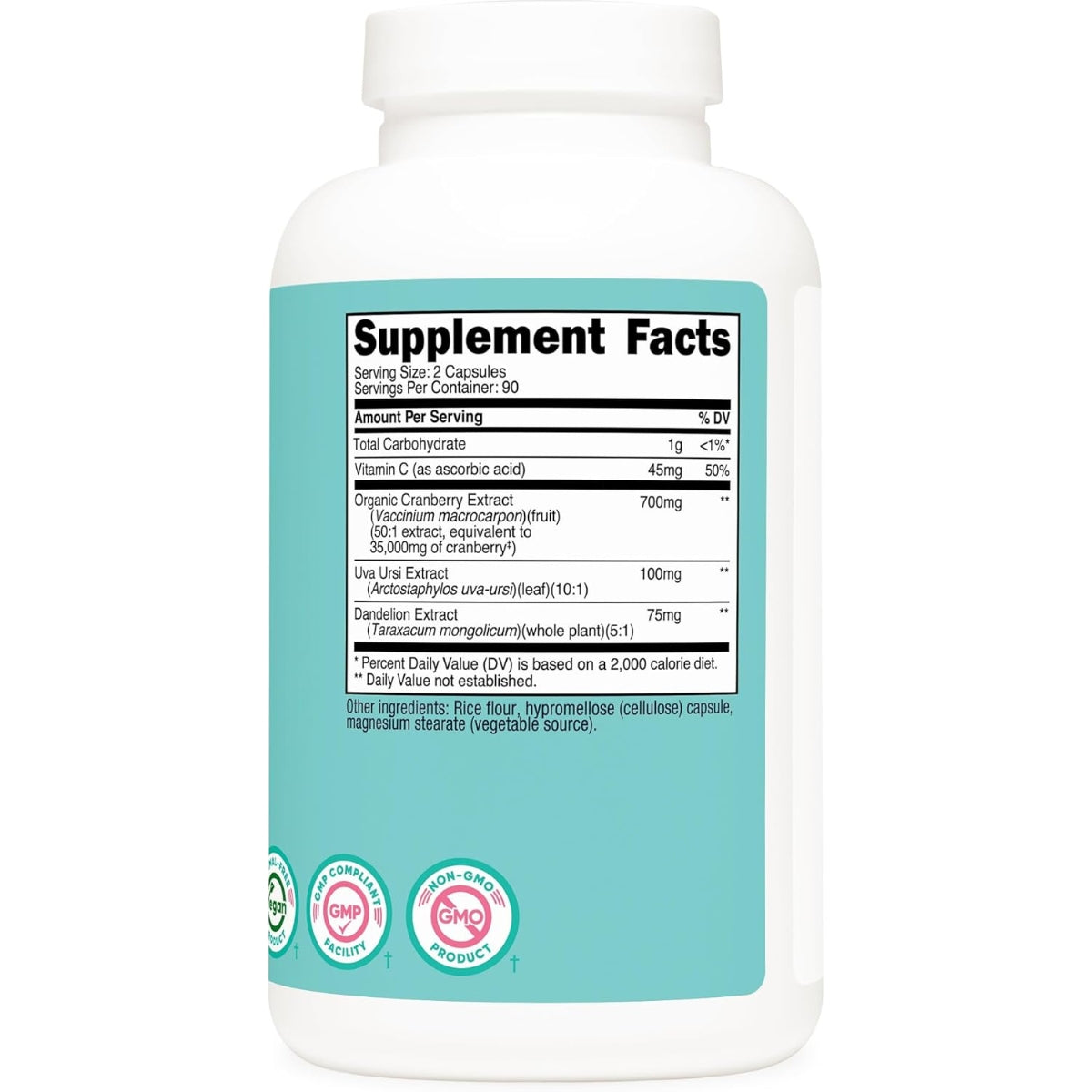 Extracto de Cranberry 35000 Mcg 180 Capsulas Nutricost Women