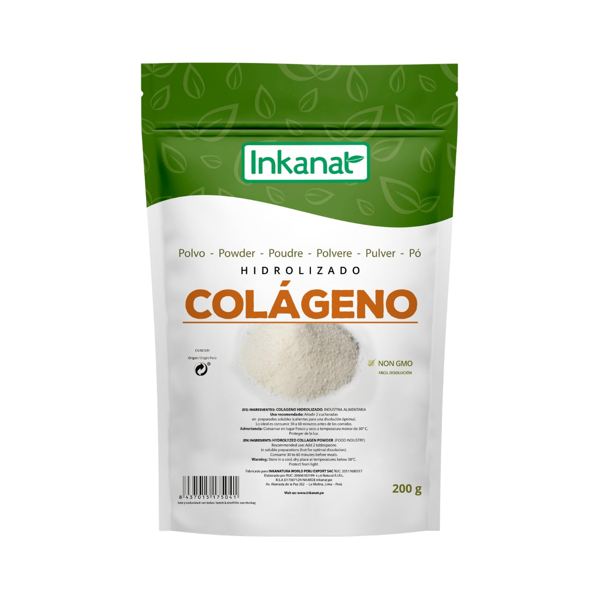 Colageno Hidrolizado En Polvo 200 Gr Inkanat