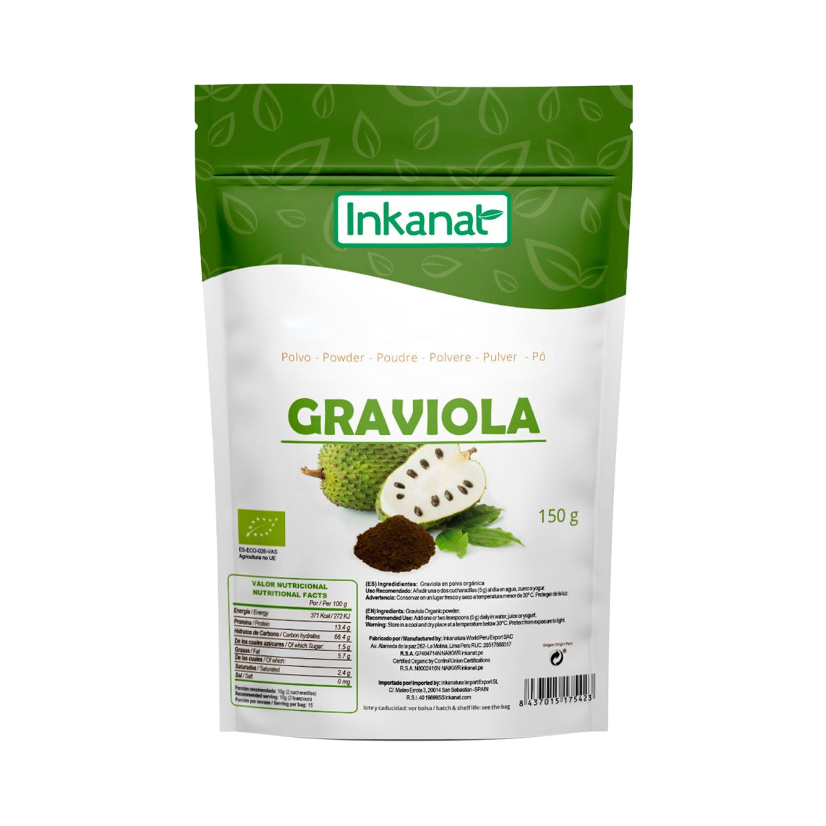 Graviola En Polvo 150 Gr Inkanat