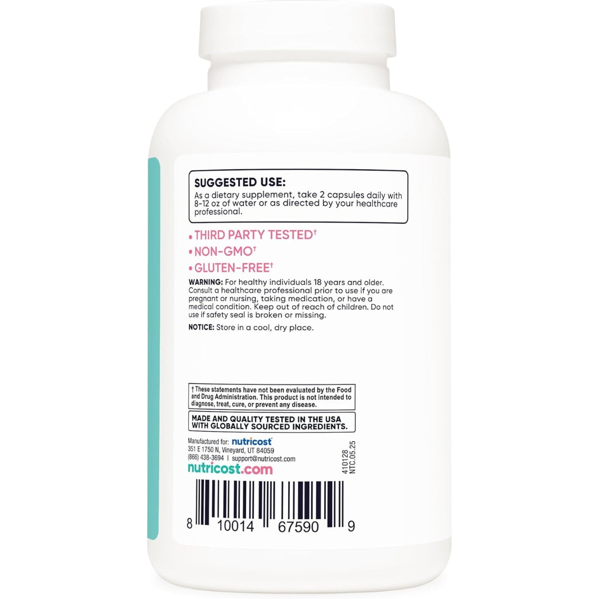 Extracto de Cranberry 35000 Mcg 180 Capsulas Nutricost Women