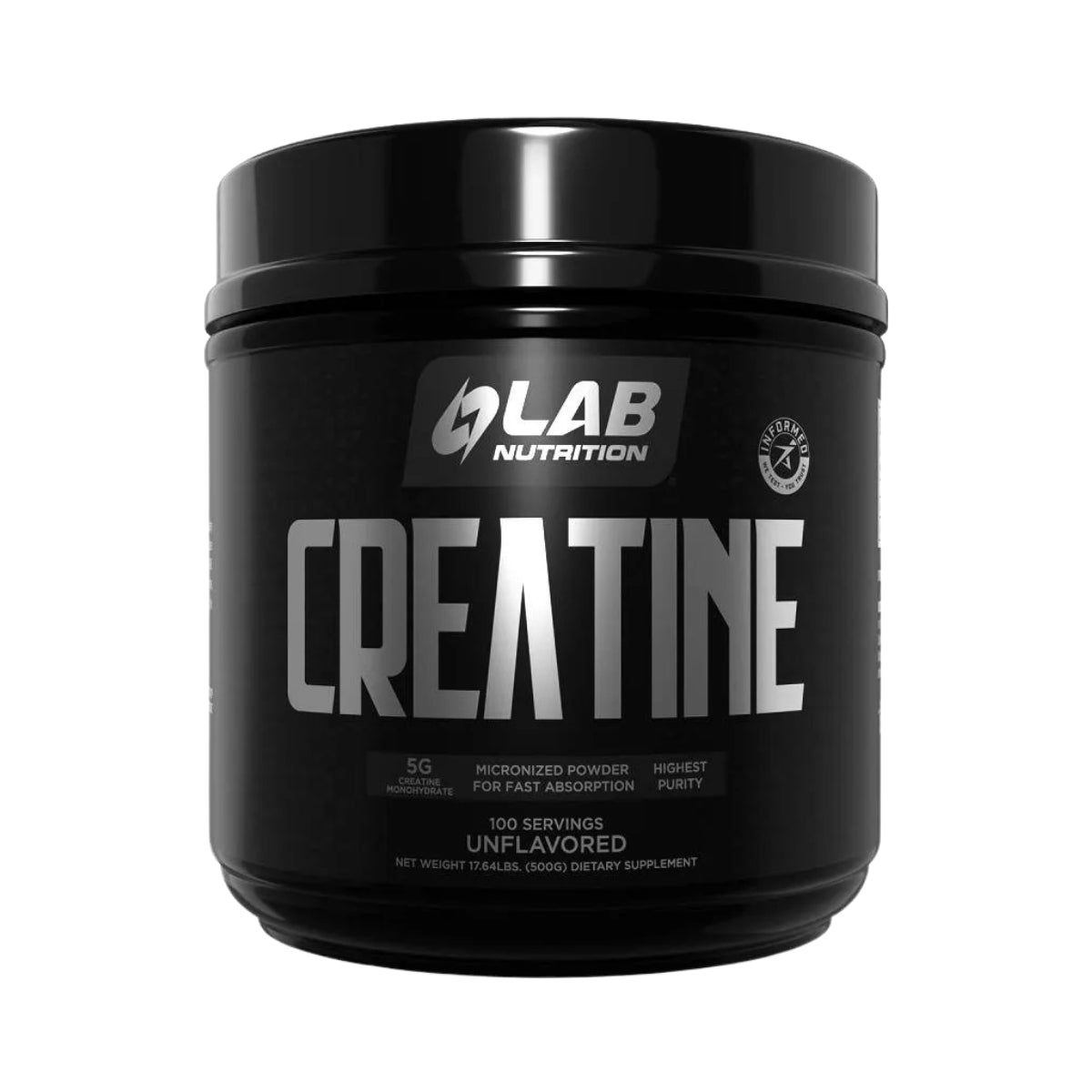 Creatine Micronized Black Unflavored 500 Gr Lab Nutrition