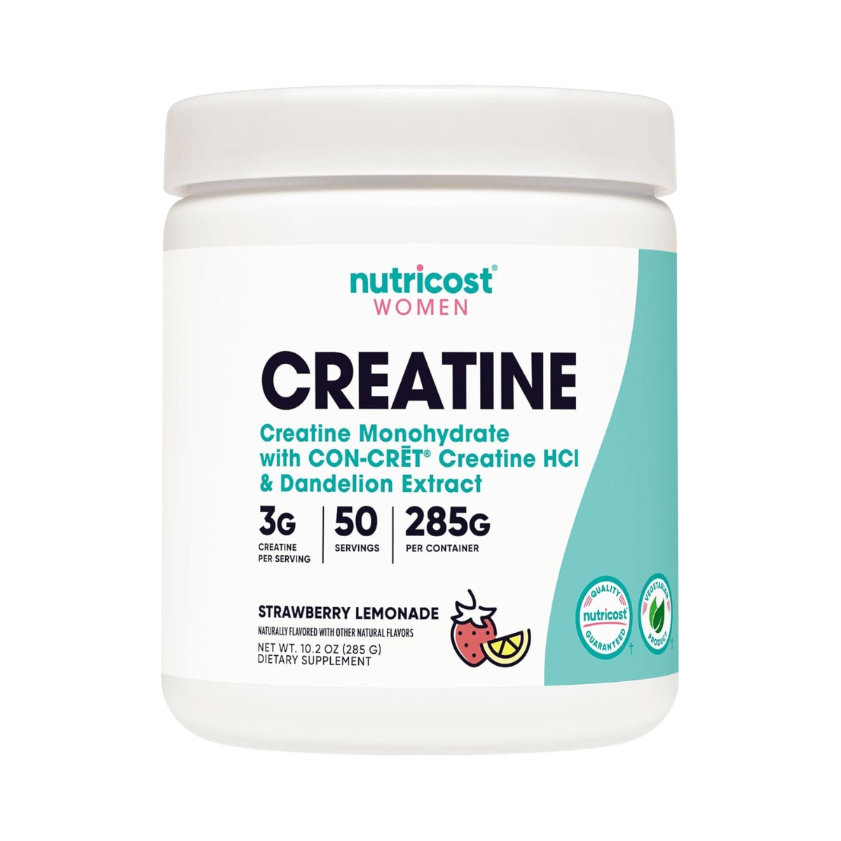 Creatina Monohidratada Con Acido Folico y Diente de Leon 260 Gr Nutricost Women