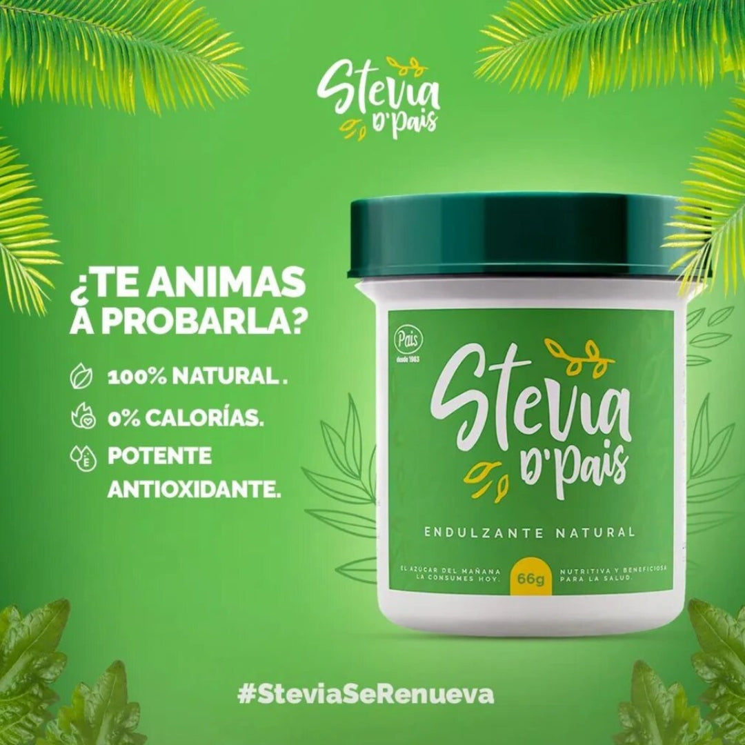 Stevia Pura En Polvo 66 Gr Del Pais