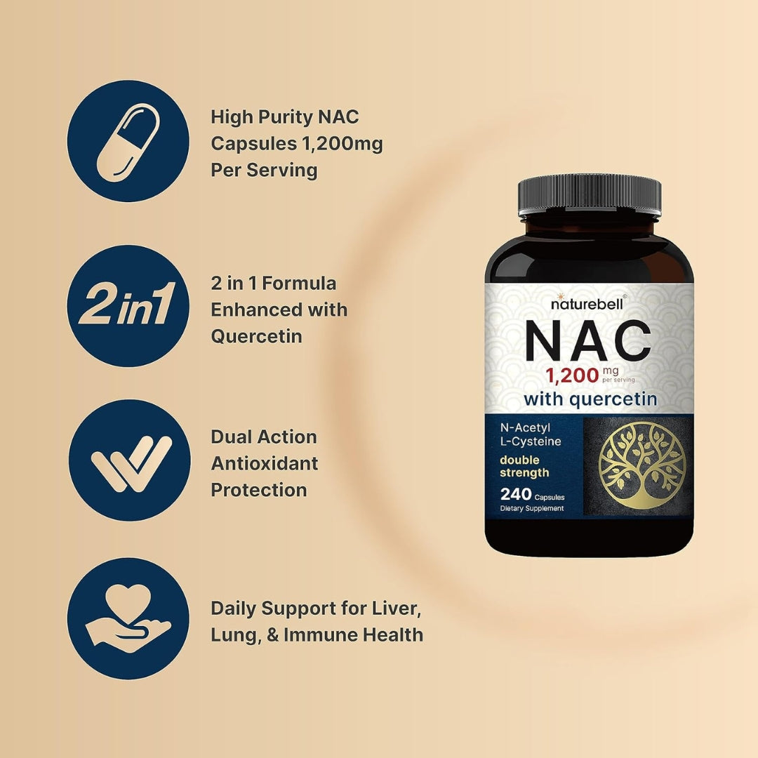 Nac Con Quercetina 1200 Mg 240 Capsulas Naturebell