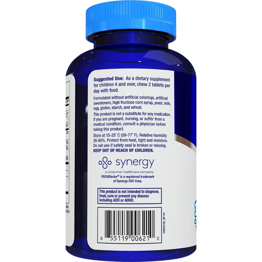 Suplemento Para La Concentración De Niños Extra 120 Tabletas Masticables Focus Factor