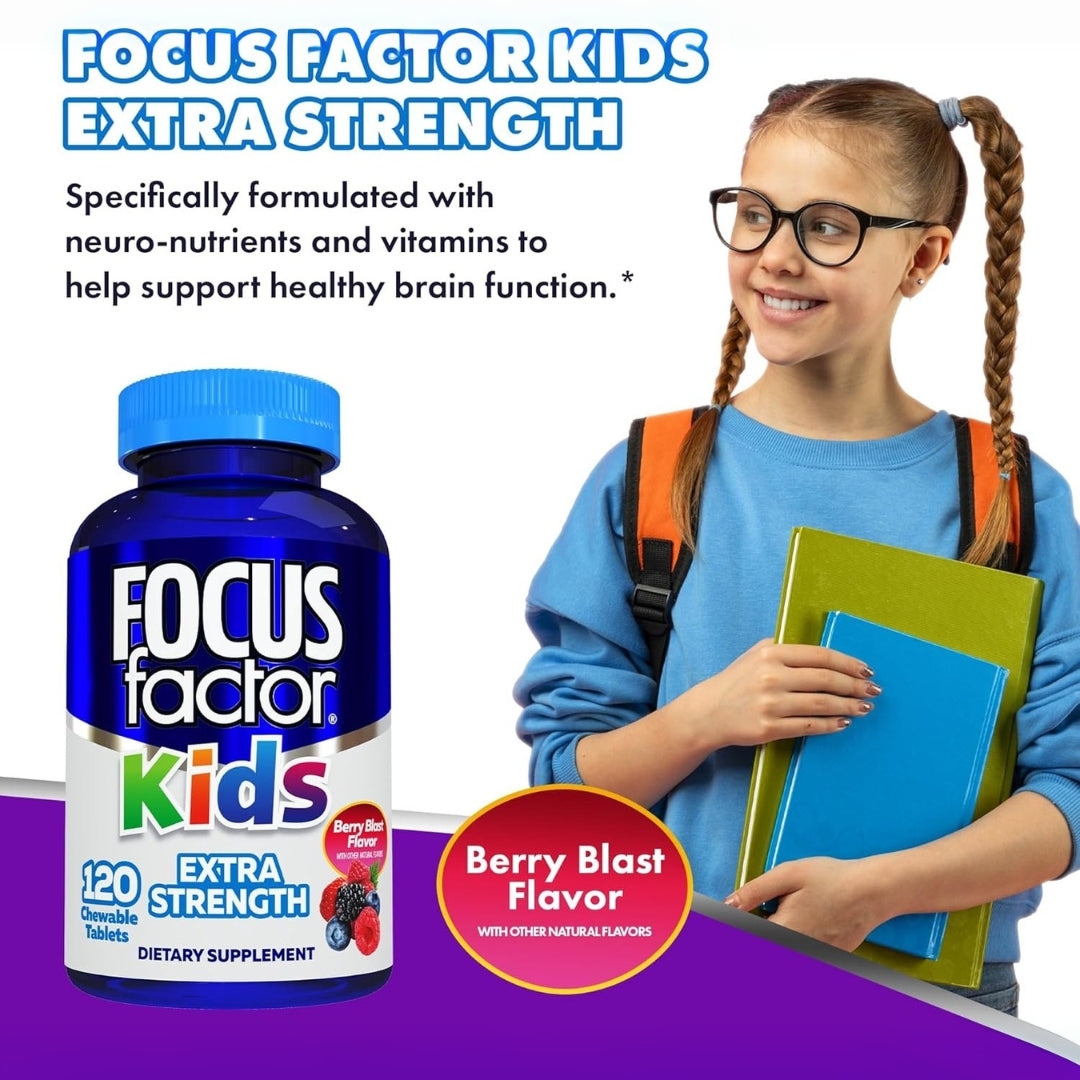 Suplemento Para La Concentración De Niños Extra 120 Tabletas Masticables Focus Factor