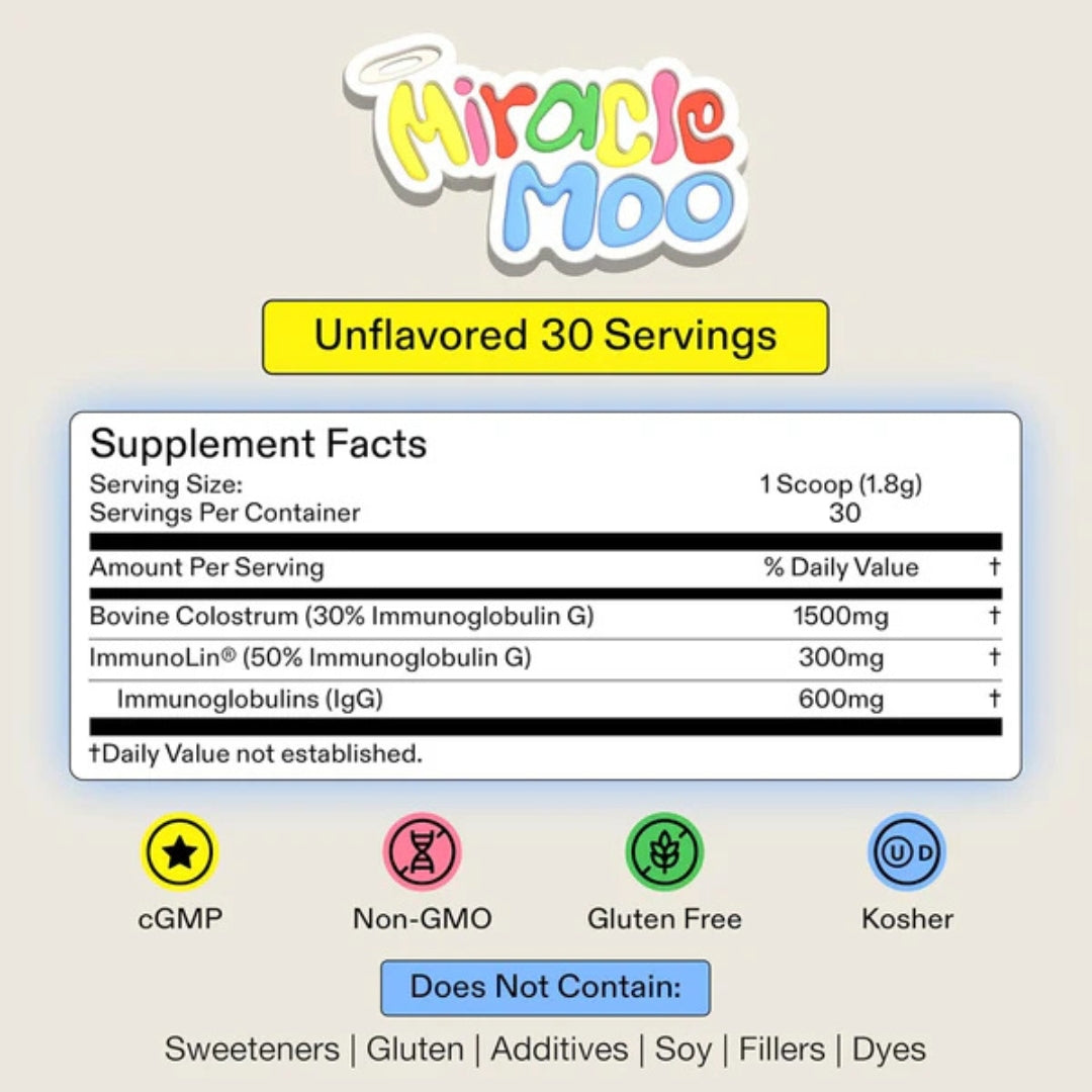 Suplemento De Calostro Bovino 30 Stick Miracle Moo