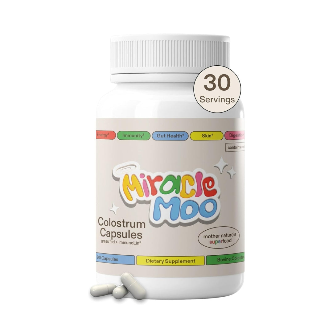 Suplemento de Calostro Bovino Vainilla 90 Capsulas Miracle Moo