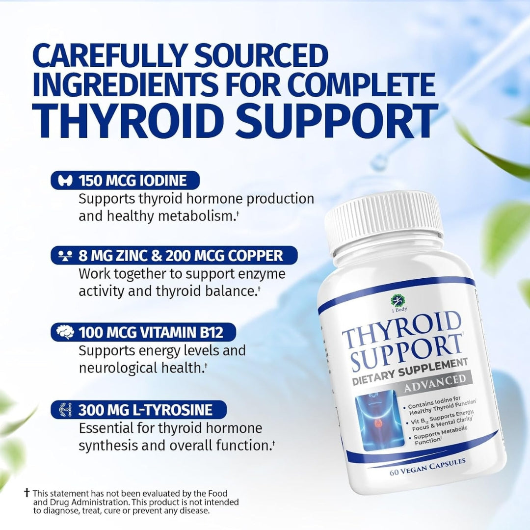 Thyroid Support Suplemento Con Yodo Para Tiroides 60 Capsulas Body
