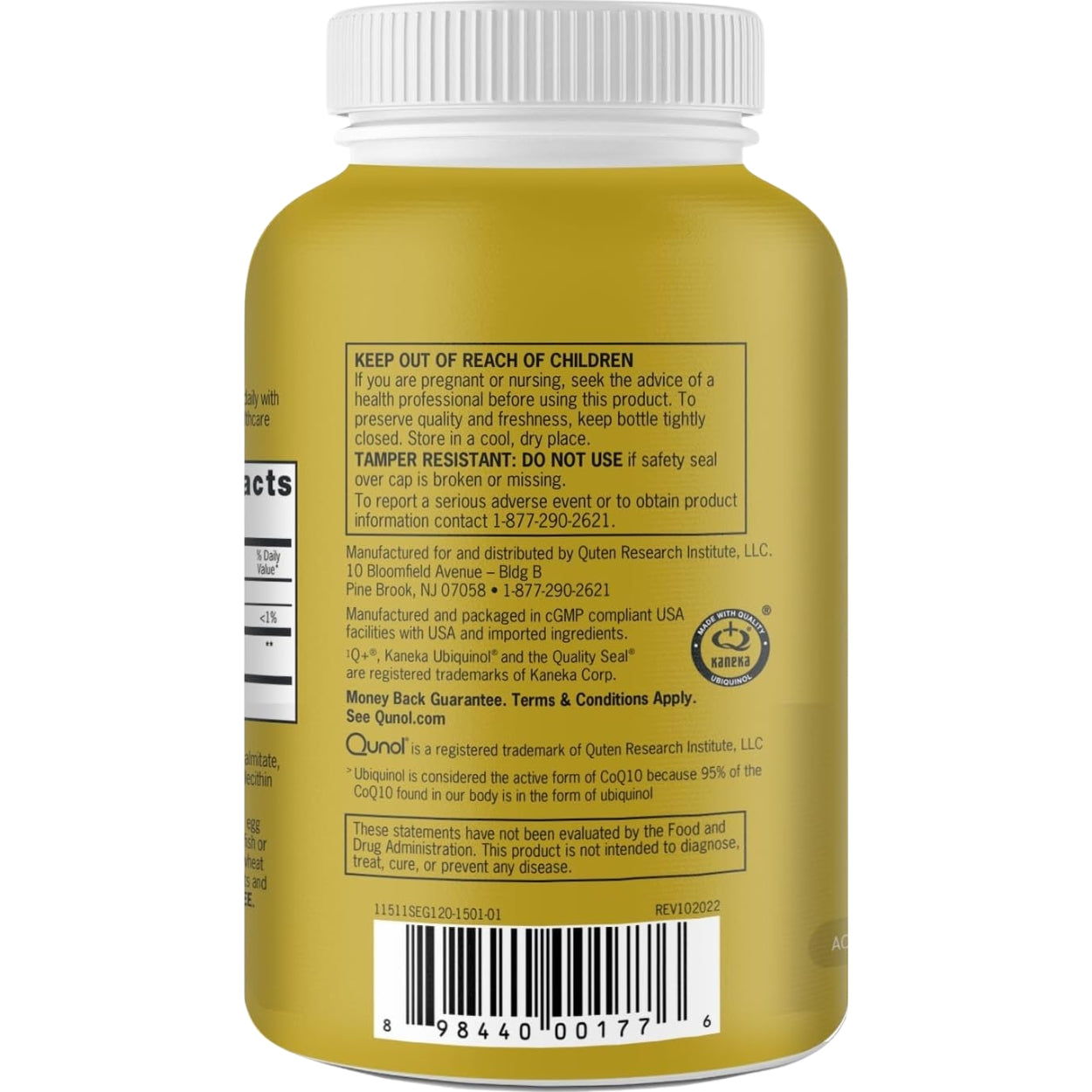 Ubiquinol CoQ10 100 Mg 120 Softgels Qunol
