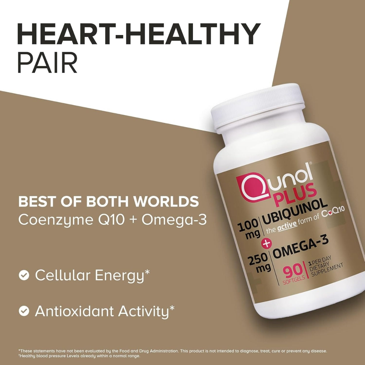 Ubiquinol Plus 100 Mg Y Omega 3 250 Mg 90 Softgels Qunol