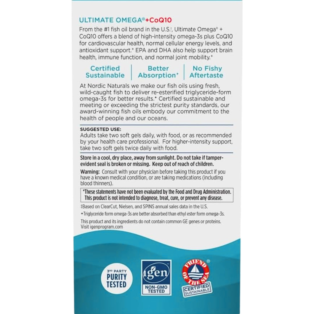 Ultimate Omega Con CoQ10 1280 Mg 60 Sofrgels Nordic Naturals