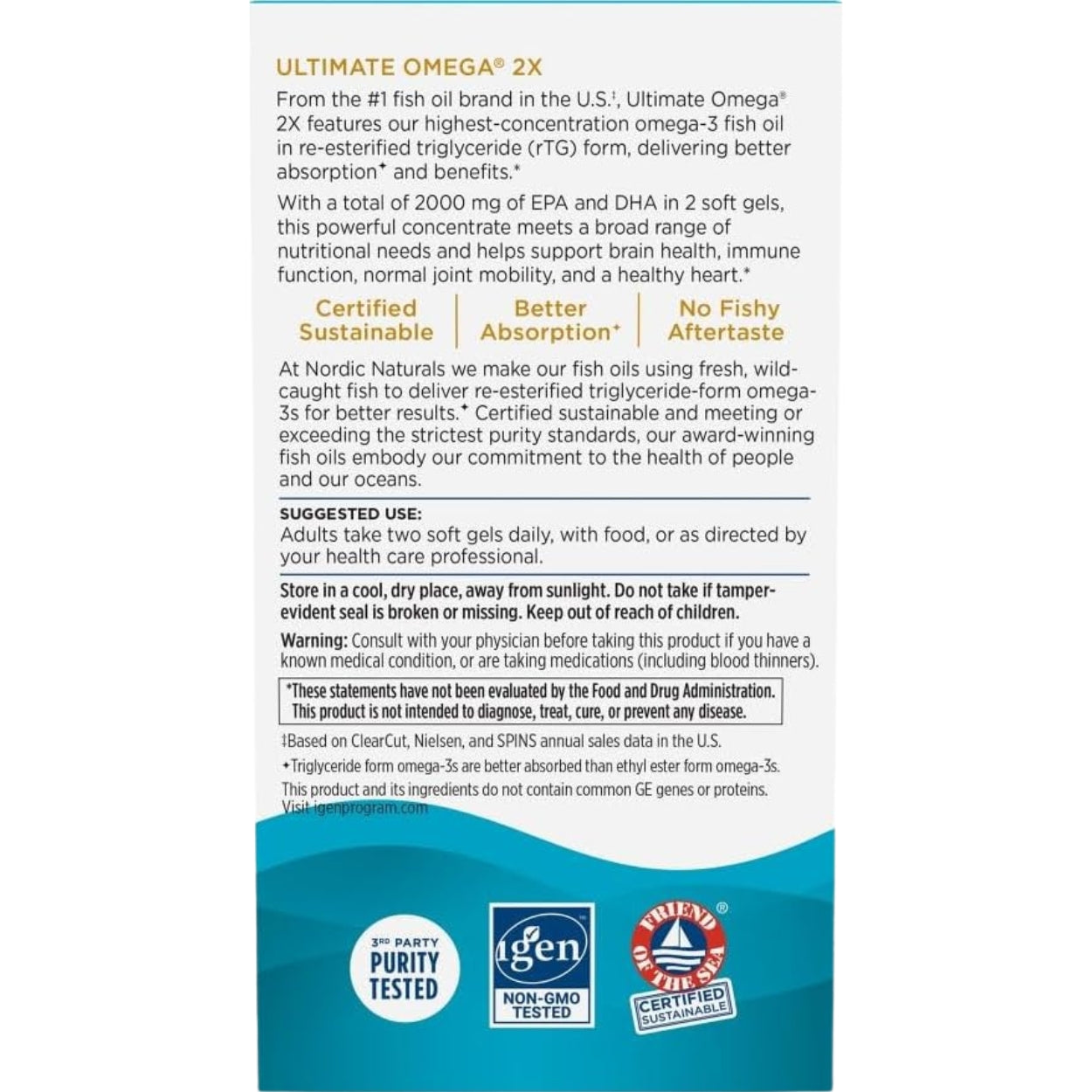 Ultimate Omega 2X 60 Capsulas Nordic Naturals