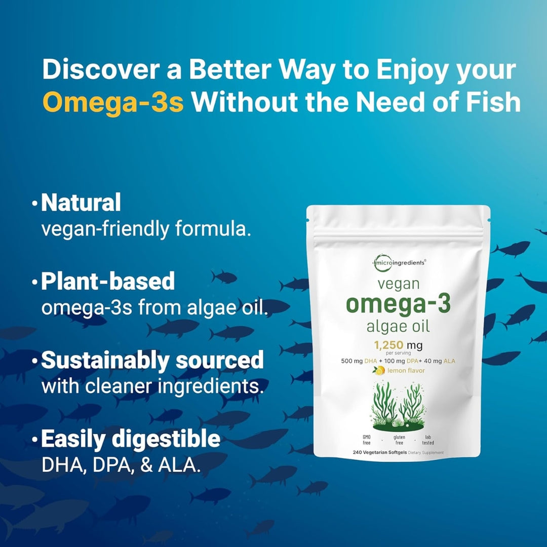 Vegan Omega 3 1250 Mg 240 Softgels Microingredients