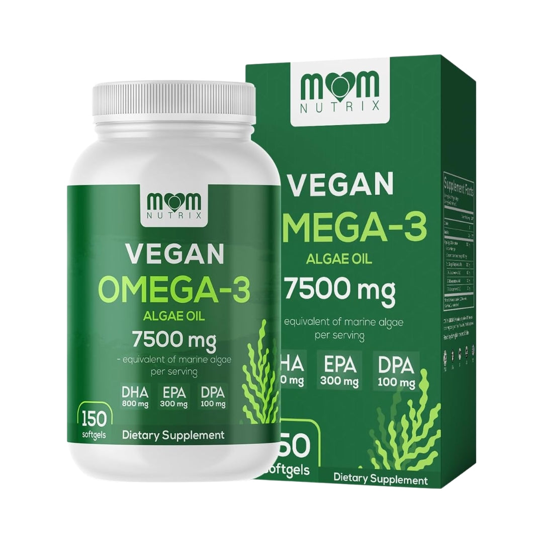 Vegan Omega 3 Algae Oil 7500 Mg 150 Softgels Mom Nutrix