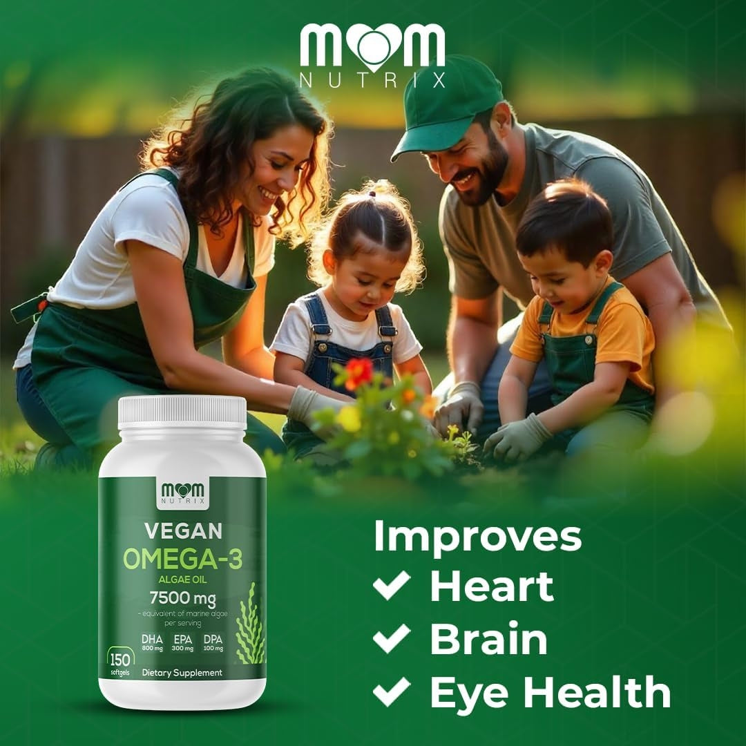 Vegan Omega 3 Algae Oil 7500 Mg 150 Softgels Mom Nutrix