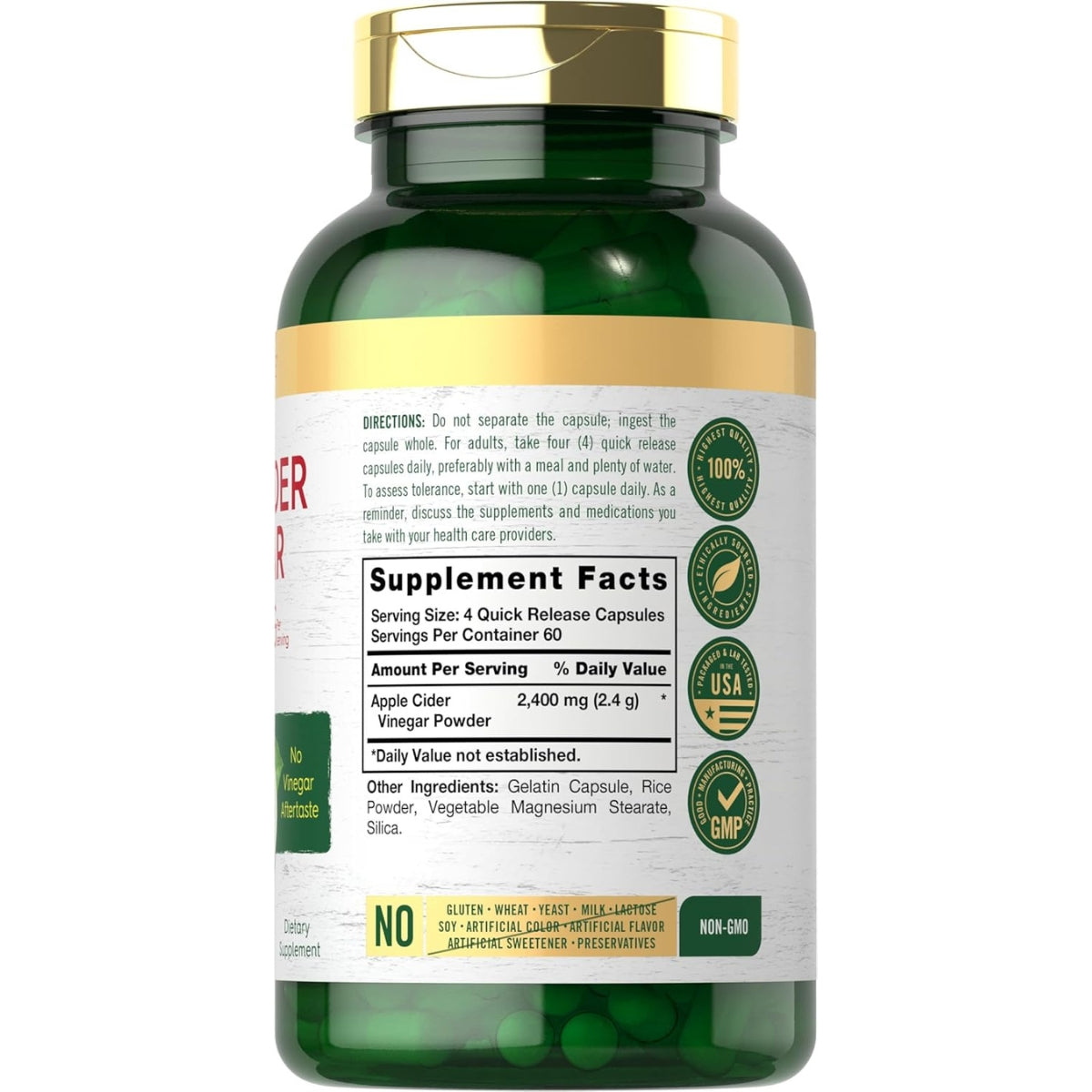 Vinagre De Manzana 2400 Mg Capsulas Carlyle