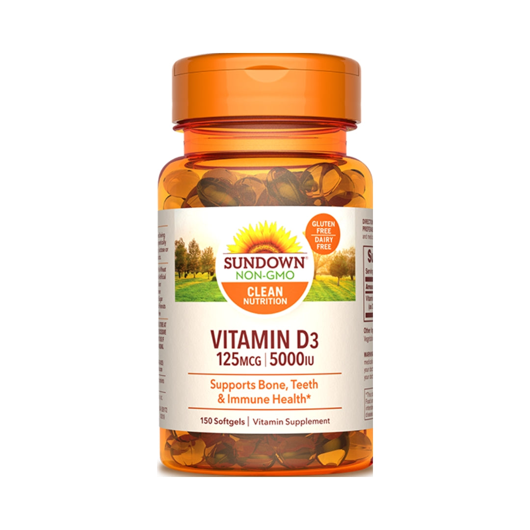 Vitamin D3 125 Mcg 5000 Iu 150 Softgels Sundown