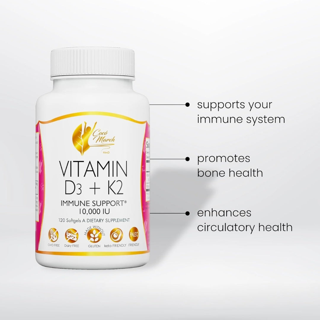 Vitamina D3 y K2 10000 Mg 120 Softgel Coco March