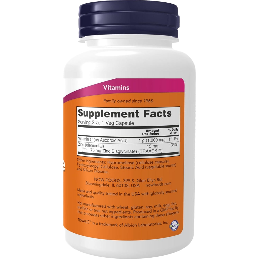 C 1000 Zinc Immune Capsulas 1000 Mg Now