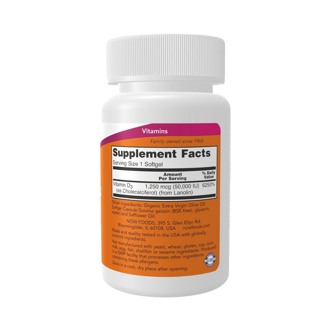 Vitamina D3 50000 IU 50 Capsulas Now