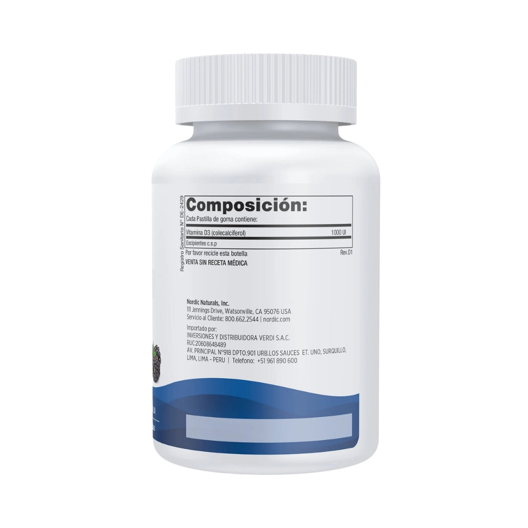 Vitamina D3 Gummies 60 Gomitas Nordic Naturals