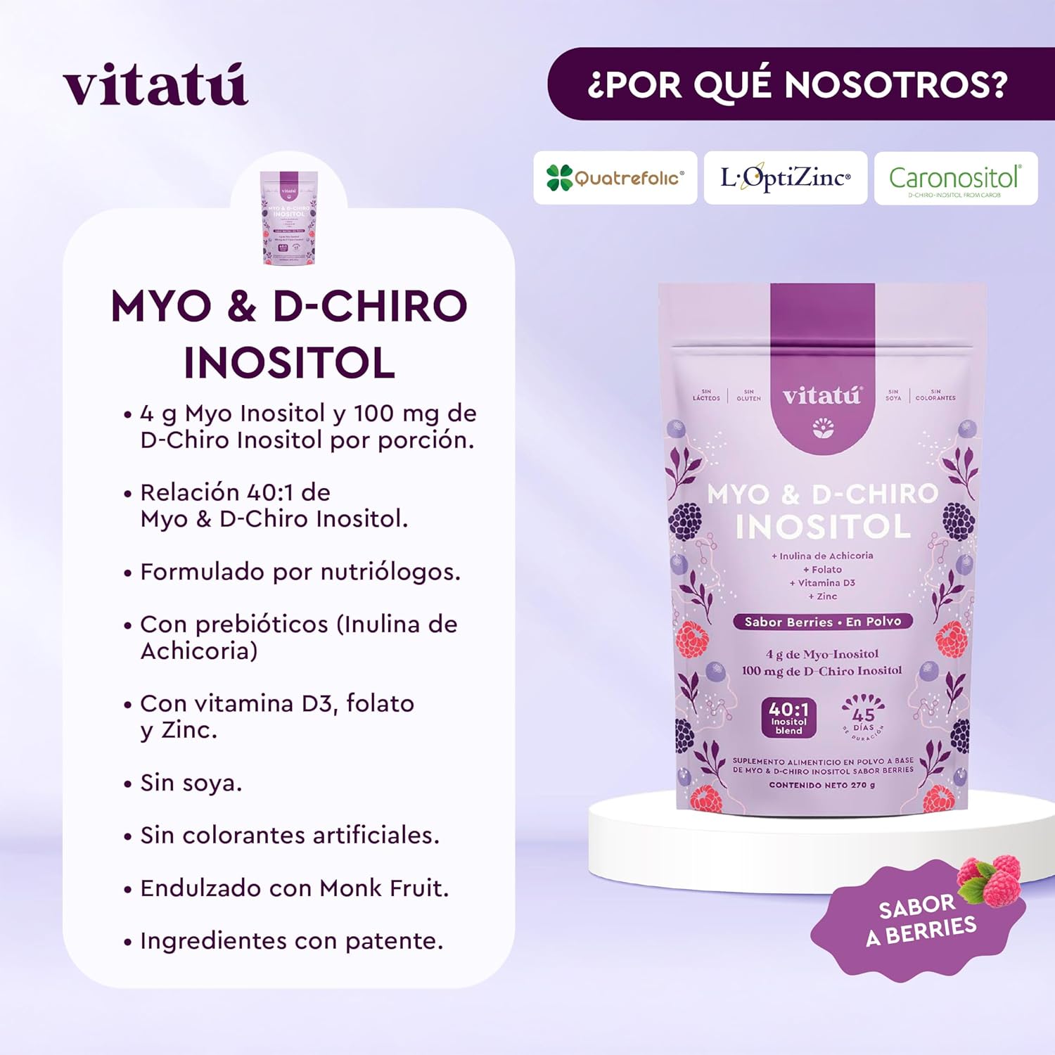 Inositol Myo D Chiro Berries 270 Gr Vitatu