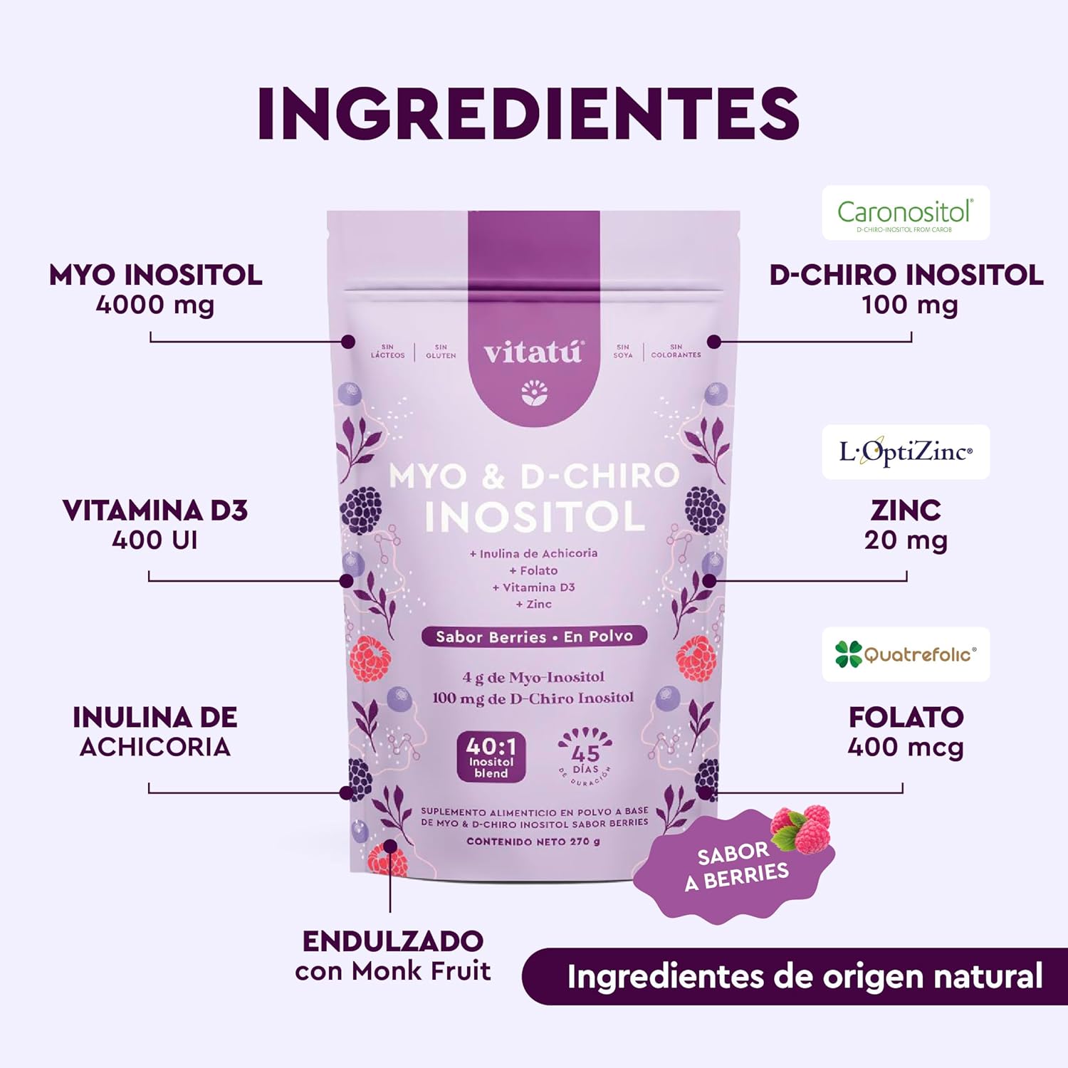 Inositol Myo D Chiro Berries 270 Gr Vitatu