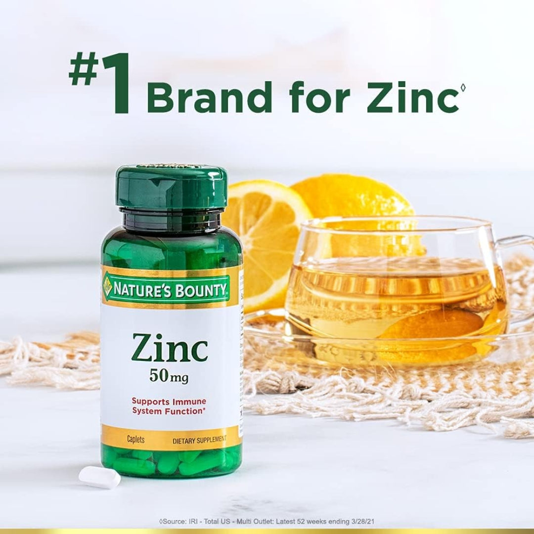 Zinc Gluconato 50 Mg 100 Tabletas Natures Bounty