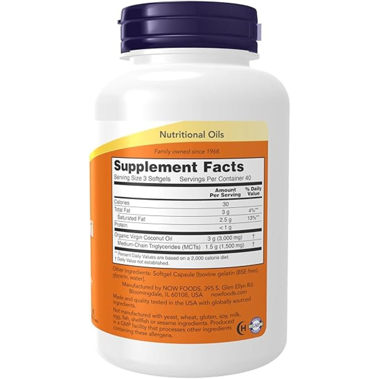 Aceite De Coco Virgen 1000 Mg 120 Softgels Now