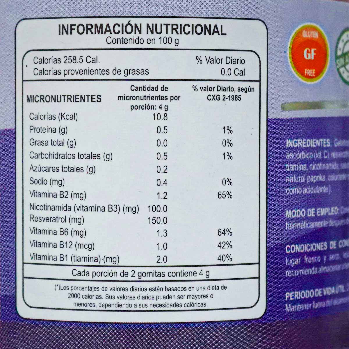 Nad Con Resveratrol 130 Gomitas Gonmi