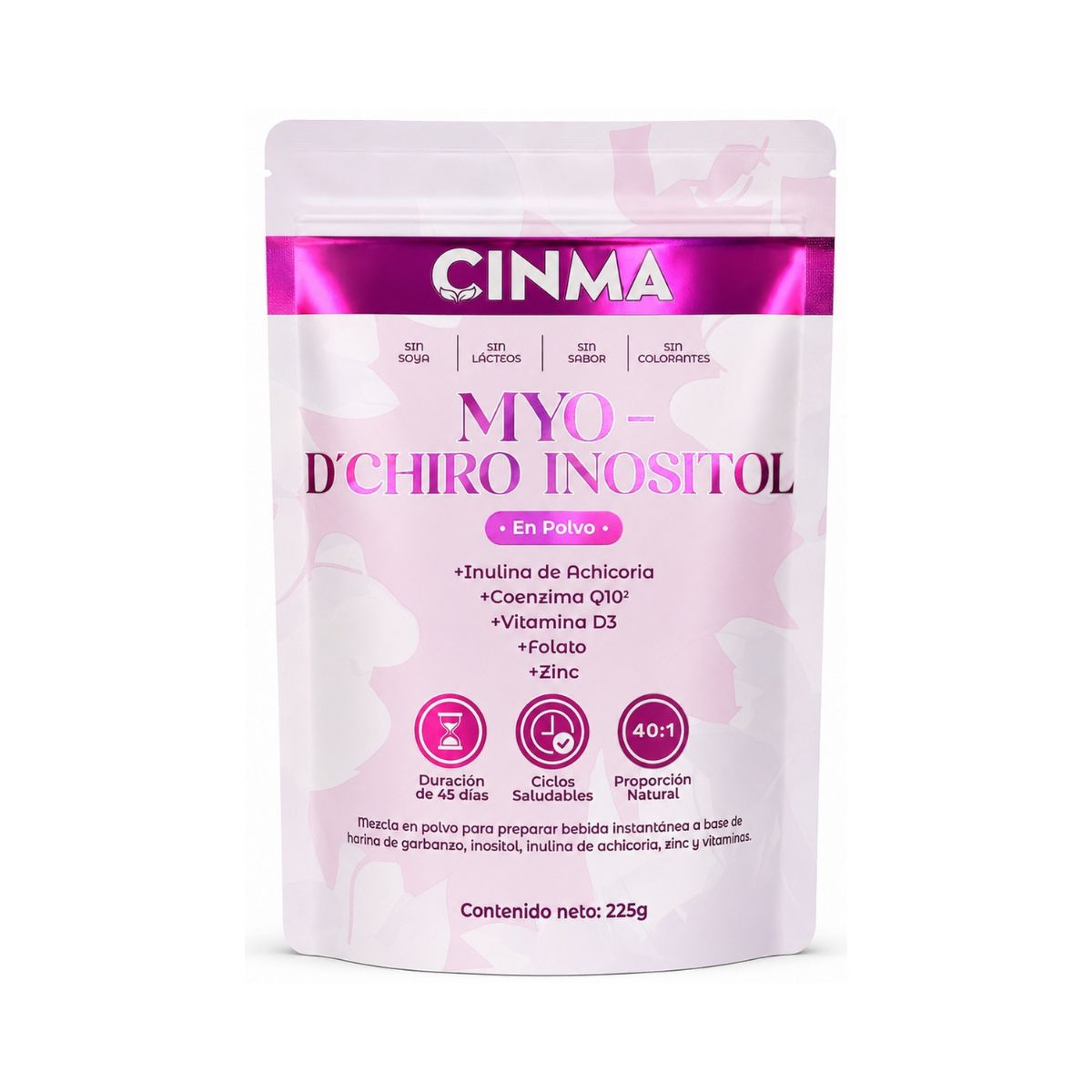 Inositol Myochiro Plus Con Acido Folico + Vitamina D3 + Zinc (225 g c/u)