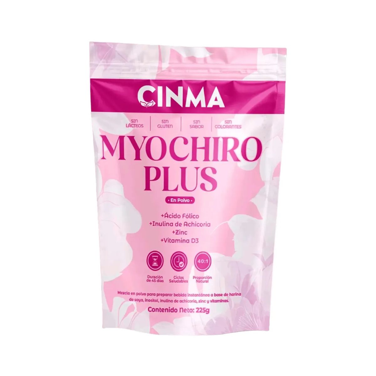 Inositol Myochiro Plus Con Acido Folico + Vitamina D3 + Zinc (225 g c/u)