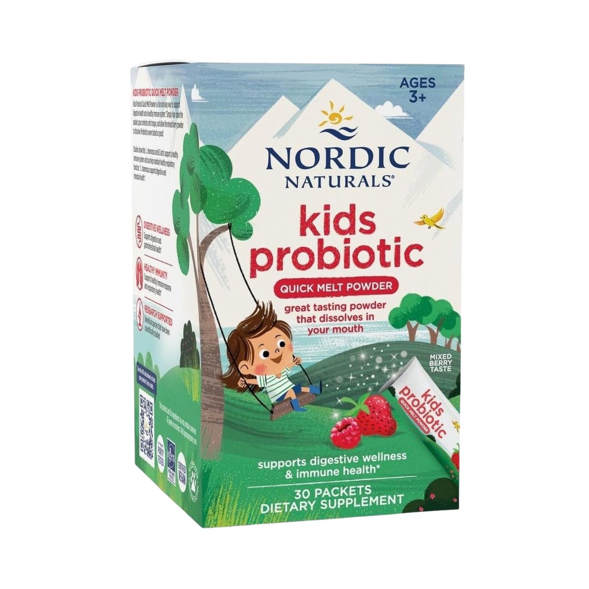 Probiotico Para Niños 3 Billones de UFC Bayas Mixtas 30 sobres Nordic Naturals