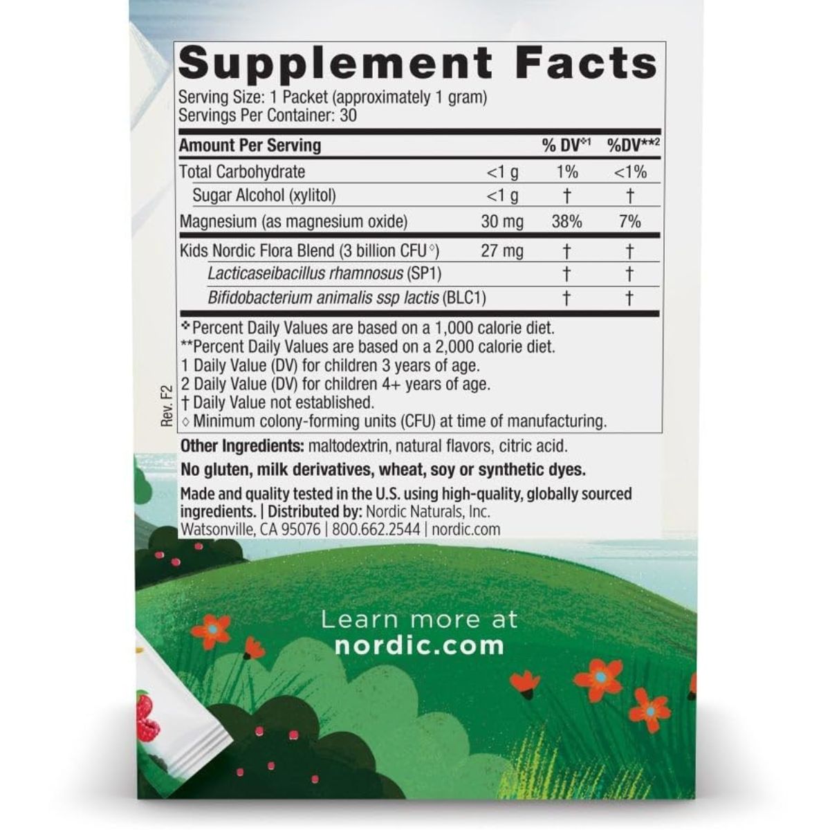 Probiotico Para Niños 3 Billones de UFC Bayas Mixtas 30 sobres Nordic Naturals