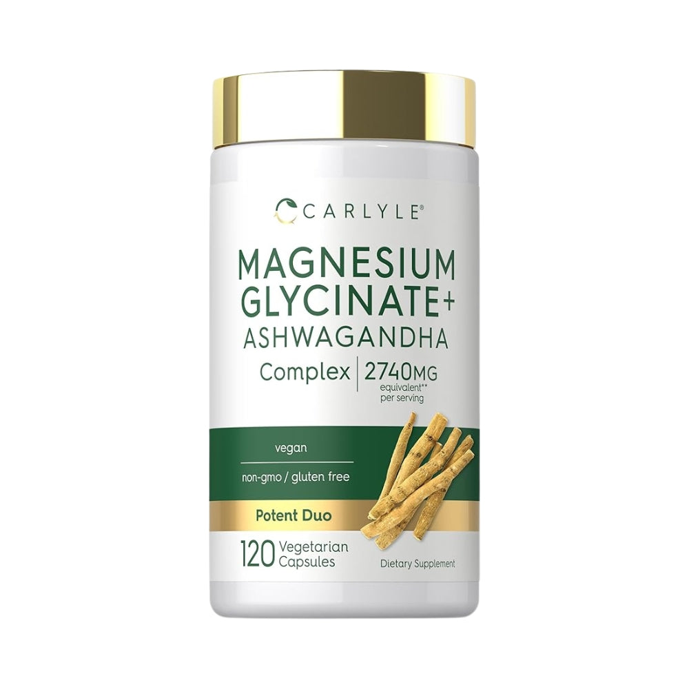 Glicinato de Magnesio Con Ashwagandha Complex 2740 Mg 120 Capsulas Carlyle